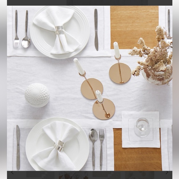 ATLINIA White Linen Placemats and Coasters - Picture 2 of 8